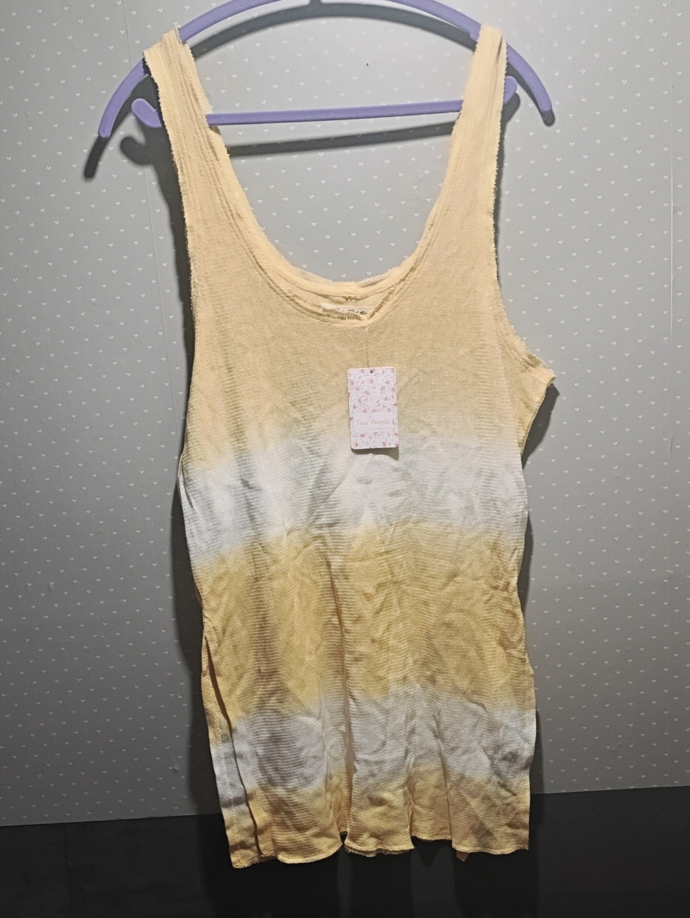 Free People Yellow and White Ombre Tank Top
